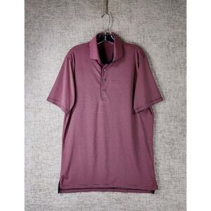 Greyson Polo Shirt Mens M Red Stripe Performance Golf Stretch Casual